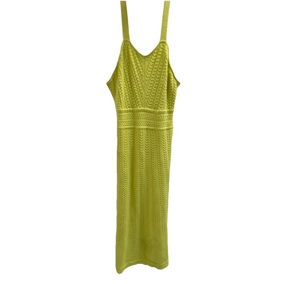 Haute Hippie Dresses & Skirts - Haute‎ Hippie Women's Crochet Knit Boho Maxi Dress L Neon Yellow Festival Beach
